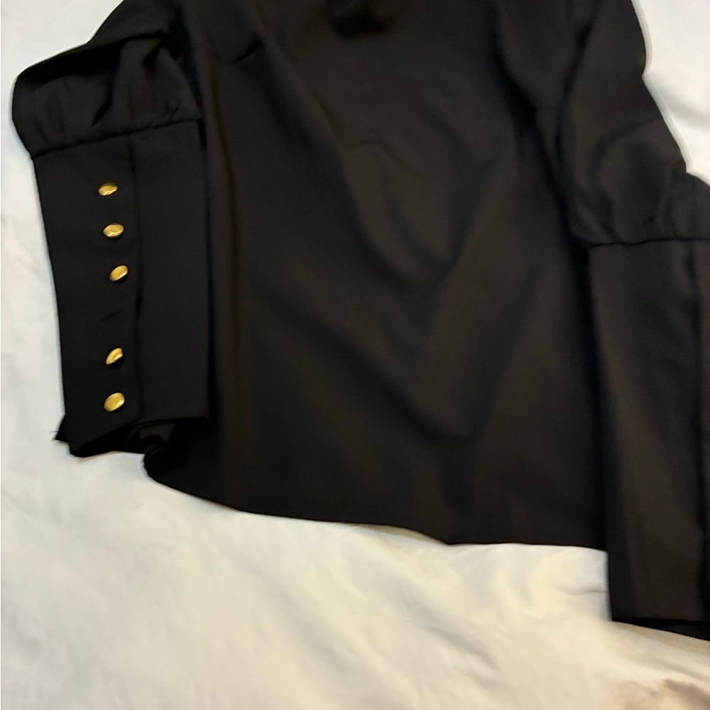 BUNDLE  ITEM* Black Blouse with Gold Button Accents